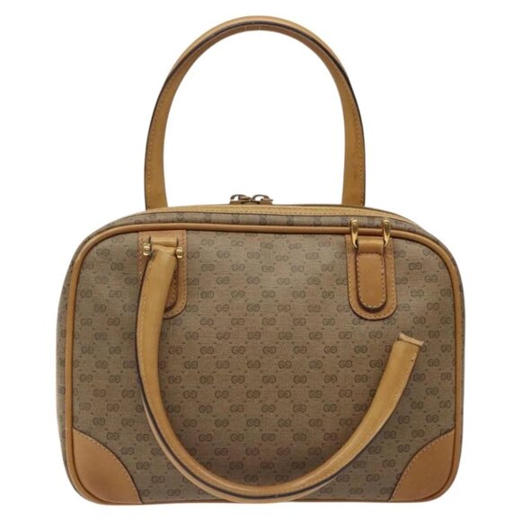 GUCCI Micro GG Supreme Hand Bag PVC Beige Gold 000 39 0030 Auth BA2146 - Picture 4 of 14